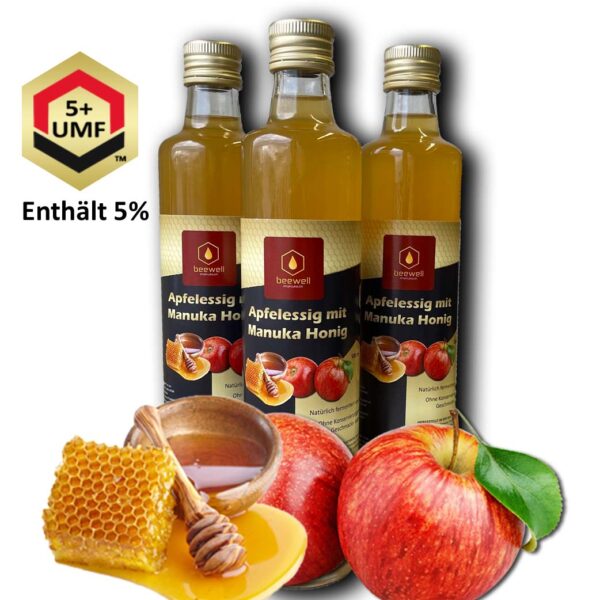 Apfelessig mit Manuka Honig / 500ml – Bild 2