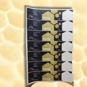Honigetiketten schwarz 500g / Bogen