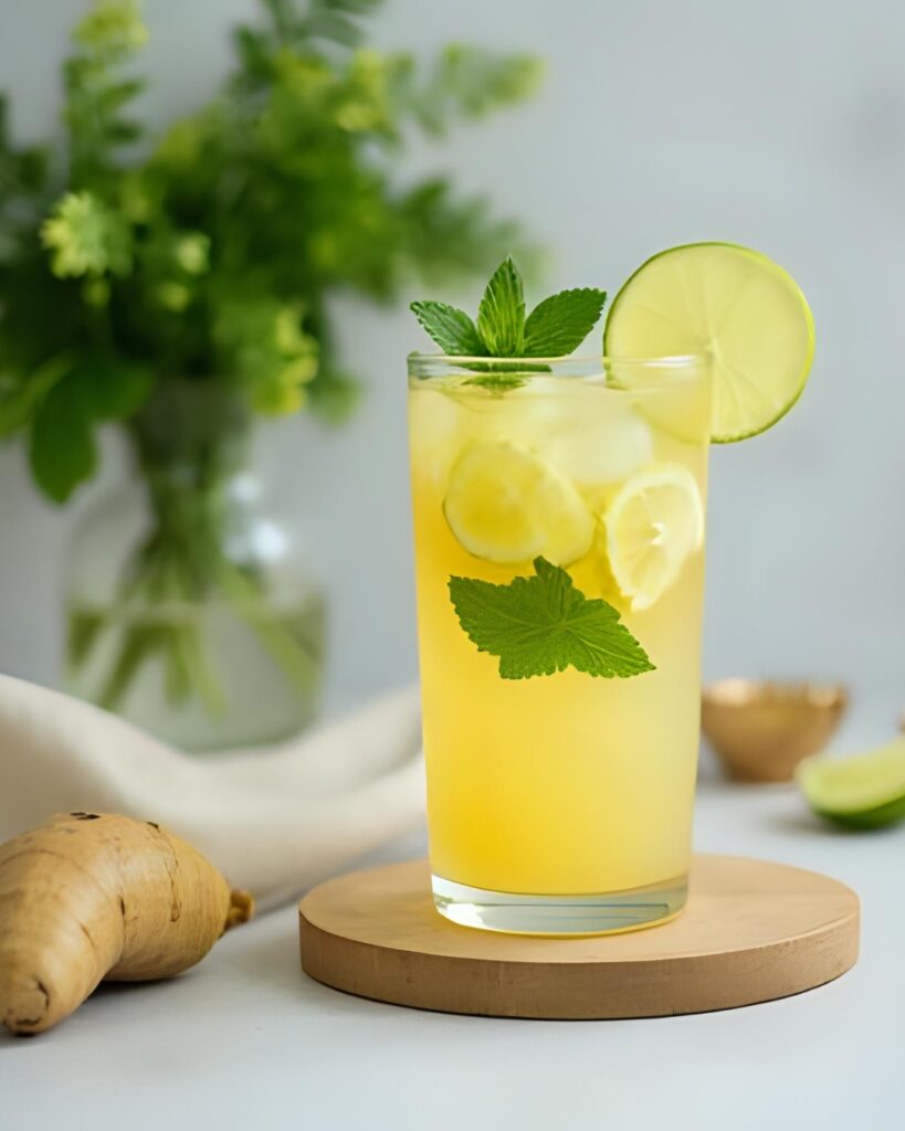 Ingwer-Limetten-Kick – mit Manuka Honig, frischem Ingwer, Limette und Minze. Natürlich erfrischend und alkoholfrei.